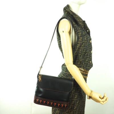 Vintage Yves Saint Laurent Y Cut Out YSL Charm Excellent Shoulder