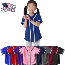 Kids T Shirts Baseball Jersey Stripe School Plain Toddler Boys Girl Team Tee