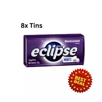 8x tins Mints Wrigley's Eclipse Blackcurrant Sugar Free Candy Tin Fresh Breath