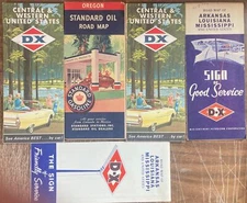 5 VINTAGE DX GAS STATION STANDARD GASOLINE RPM MOTOR OIL ADVERTISING ROAD MAPS++