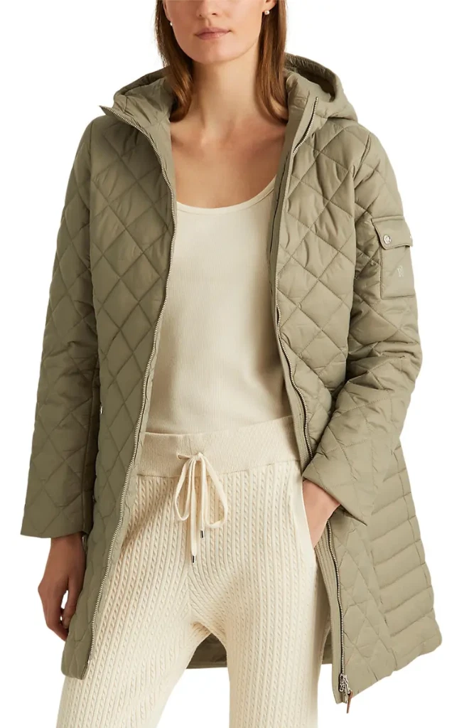 Lauren ralph lauren quilted hooded shop coat