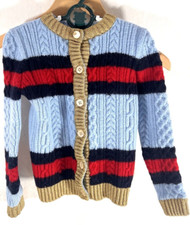 GUCCI Multicolor Wool Striped Cardigan Sweatshirt Jacket Pearl Marked as 5