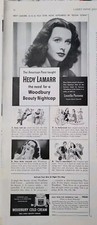Woodbury Cold Crean 1940 Hedy Lamarr gorra de noche belleza anuncio de colección