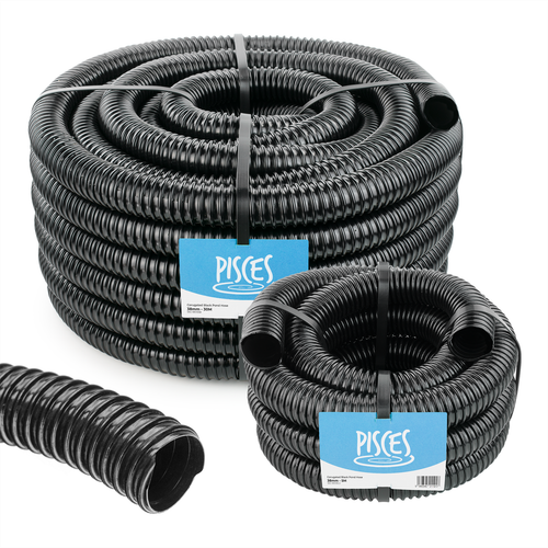 1.5 inch (38mm) BLACK CORRUGATED FLEXIBLE HOSE FISH POND PUMP MARINE