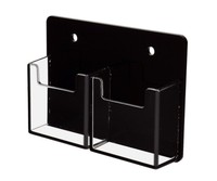 2 Slot Vertical Business Card Holder Wall Mount Black & Clear Acrylic Display 2 Slot Vertical Business Card Holder Wall Mount Black & Clear Acrylic Display