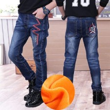 Kids Denim Pants Boys Casual Pencil Jeans Pants.4Y-15Y Children Letter