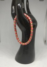 Dainty Pink Faceted Crystals w/ Goldtone Beads Bracelet Size 7 3/4"