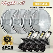 4pcs 5.75" inch LED Halo Round Headlights Lamp Sealed Beam For Peterbilt