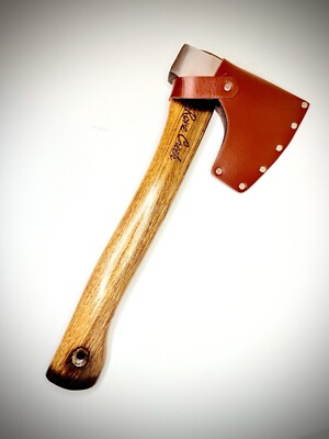 The Flatiron:Rone Creek 1.25LB Polished Hatchet with Sheath  Handmade in the USA