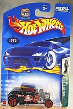 2003 Hot Wheels #75 Flying Aces II 1/5 '32 FORD Black w/Dark Red 5 Spoke Wheels