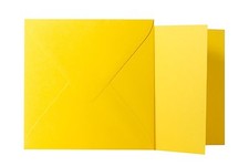 25x Briefumschl&auml;ge + Klappkarten quadr. Intensiv Gelb (15x15 cm / 14,5x14,5 cm)
