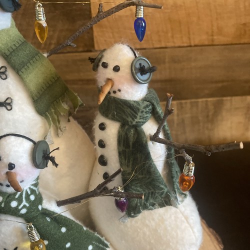 Pupazzo di neve primitivo decorazione famiglia peluche stravagante mensola sitter - Foto 5 di 7