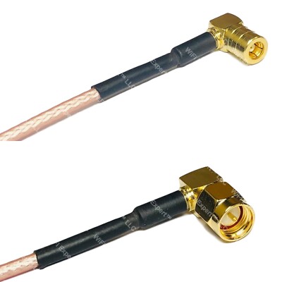 RG316 SMB FEMALE ANGLE to SMA MALE ANGLE RF Cable Rapid-SHIP LOT