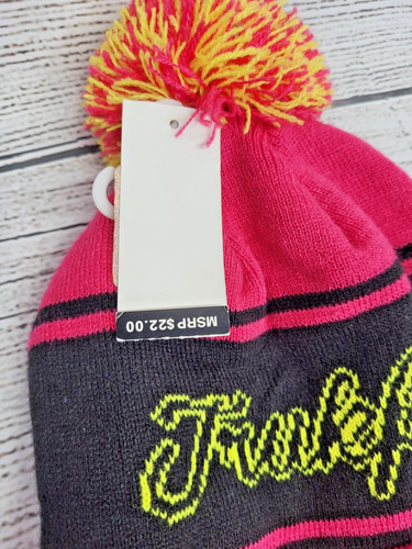 Truckfit Beanie Pink Multi-Color Pom Pom OSFA NEW - Picture 3 of 6