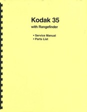 Kodak 35 with Rangefinder Service Manual Parts List Reprint