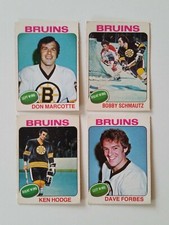 O Pee Chee 1975-76 Boston Bruins (Set of 4 Cards) Ken Hodge