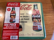Puzzle Coca Cola 500 pièces en forme de bouteille dans une boîte de collection (neuf)