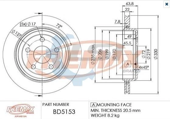 Rotores de disco de freno trasero para Jeep Grand Cherokee WK 2012-2020 ventilados Foto 2 de 4