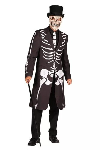Mens Skeleton Jacket Tie James Bond Spectre Costume 007 Film Fancy