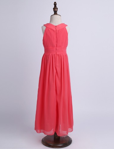 Girls Flower Wedding Dress Kid Pageant Formal Bridesmaid Lace Chiffon Long Maxi - 第 81/101 張圖片