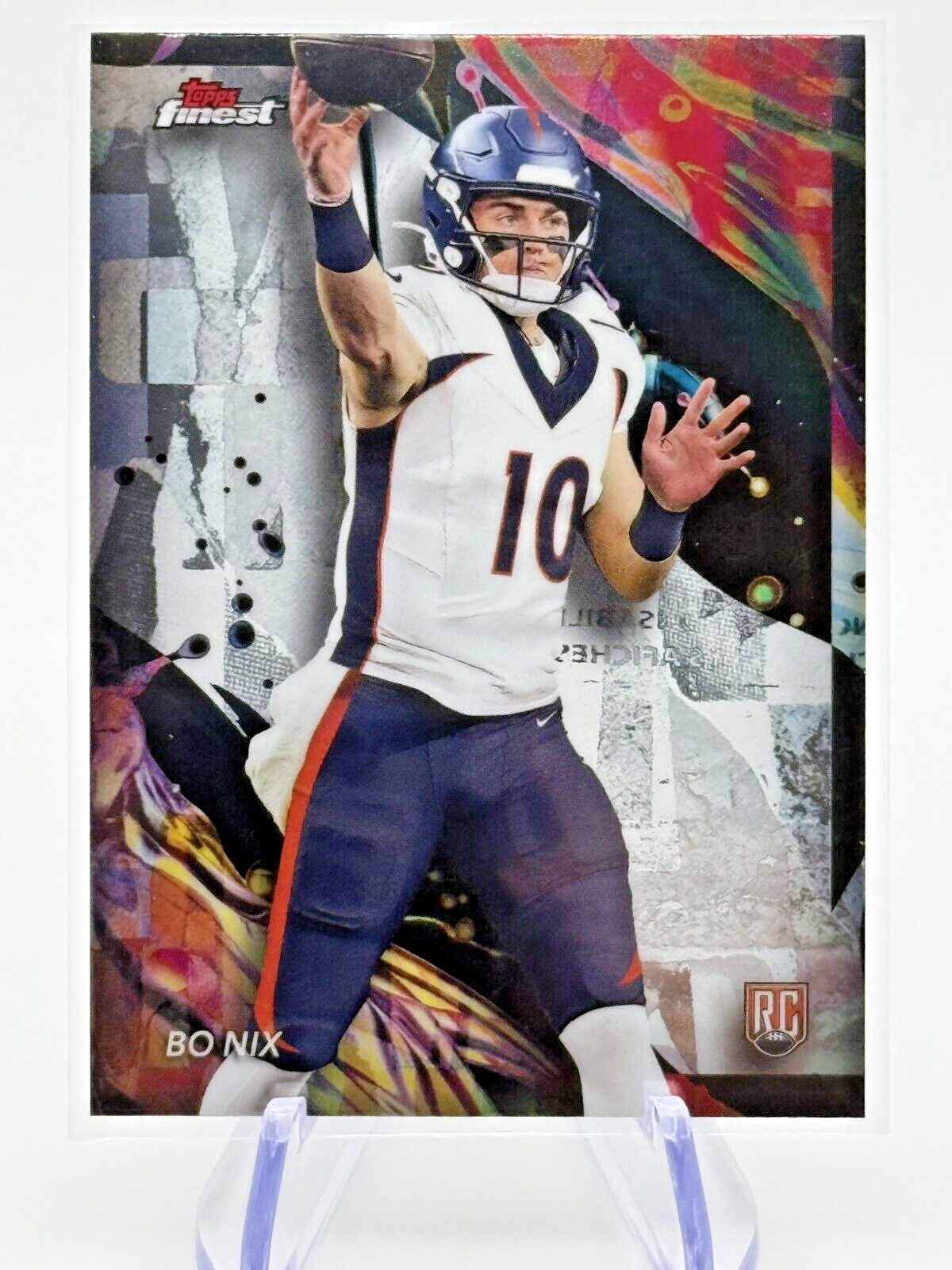 2024 Topps Finest Bo Nix #163 Uncommon Broncos Rookie RC