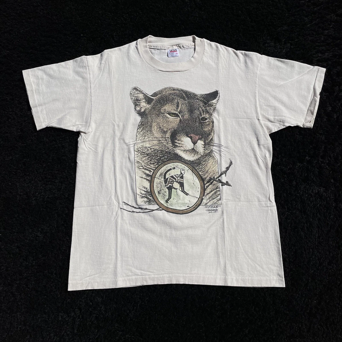 Vintage Animal Graphic T Shirt Size XL Single Stitch Nature tee Zooper 90s