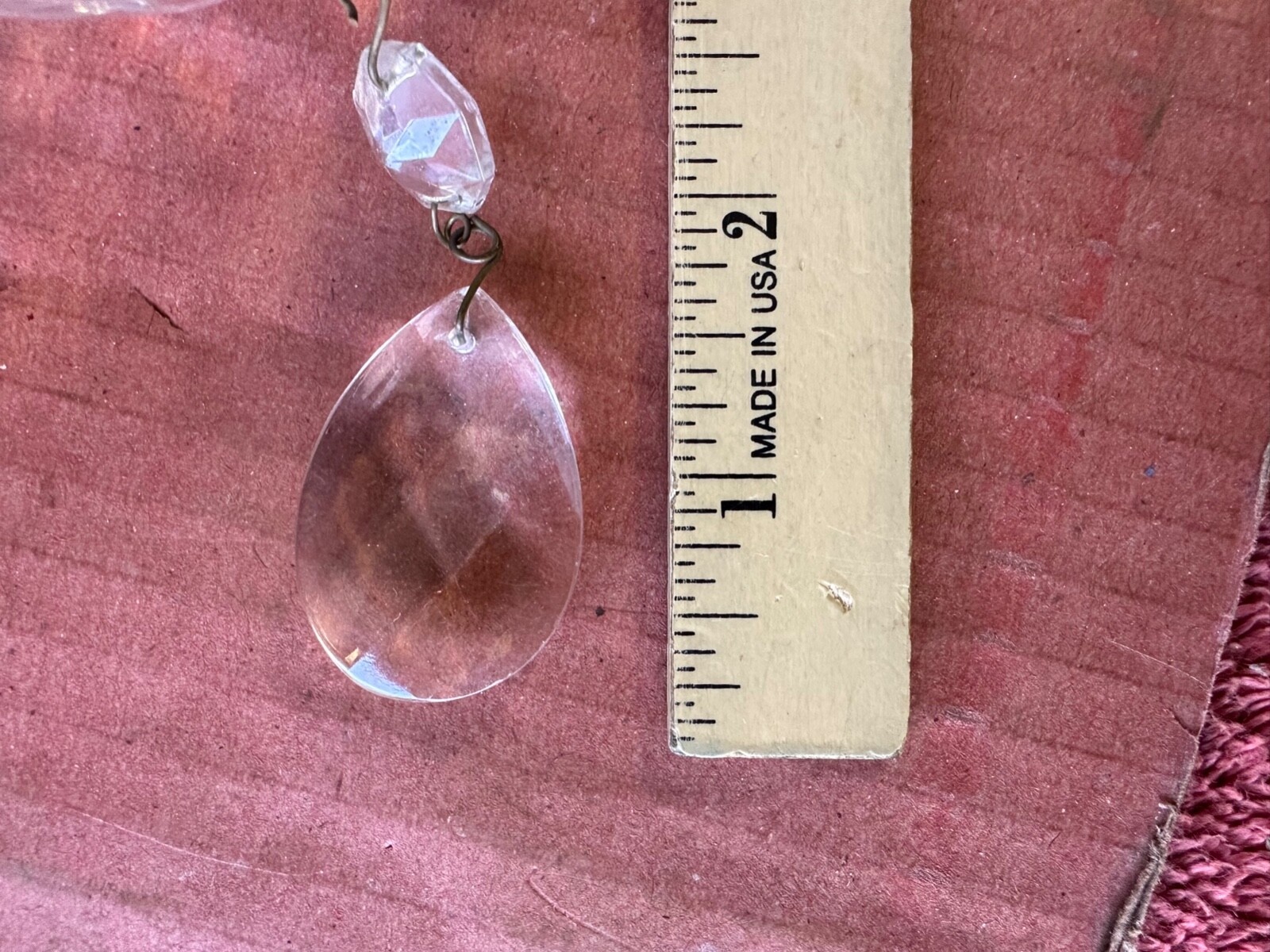 Vintage Crystal Chandelier Bobeche Drip Dish with 4 Tear Shaped Dangles Hole