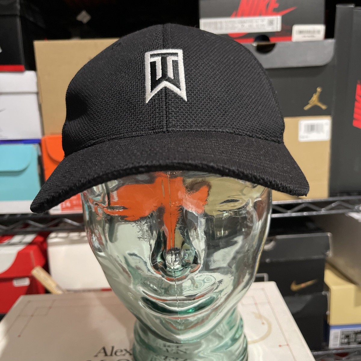 Nike Tiger Woods Cap Hat Mens Medium Large Black Golf Flexfit Adjustable  Adult