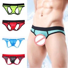 Mesh Jockstrap Underwear Thongs Men Sexy Panties Underpants See-through Backless