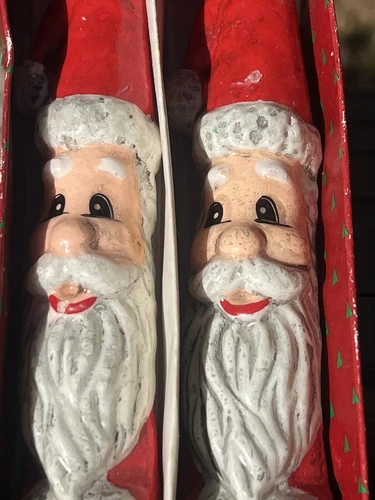 Santa Clause Taper Candle 10” Holiday Sculpture Candles NIP  - product listing photo