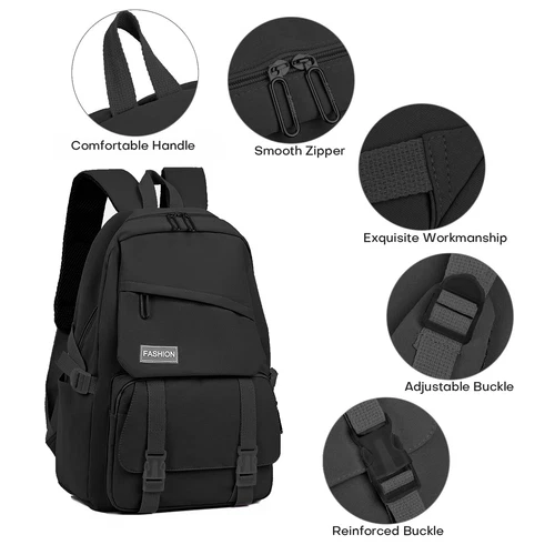 Canvas Mädchen Schulrucksack Frauen Reise Loptop Schüler Büchertasche 18" Tagesrucksack - Bild 7 von 47