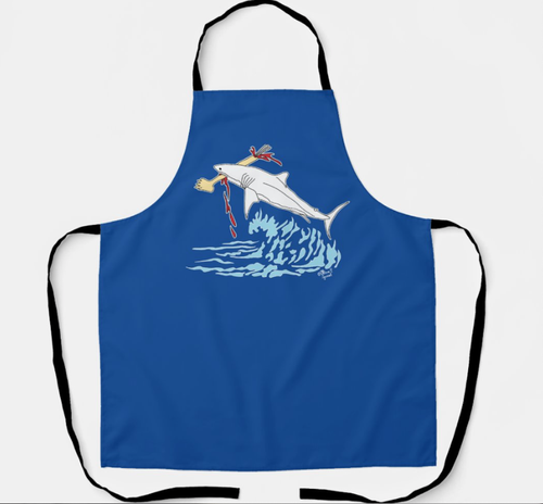 Shark Week Eating Human Leg - Apron (free shipping 5 - 10 business days)