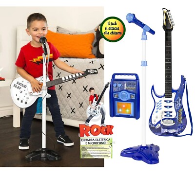chitarra elettrica per bambini con asta e microfono set karaoke