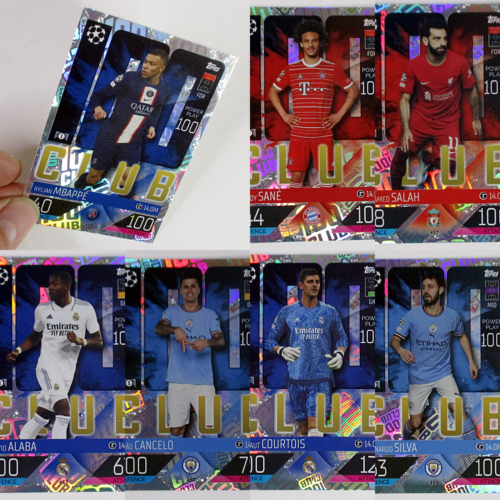 Match Attax 100 Club Single Cards - Mbappé, Courtois, Salah, Sane etc - Afbeelding 1 van 22