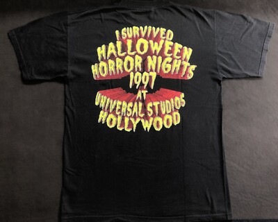 トップス 90s 1997 Universal Studios Halloween Tee Vintage HALLOWEEN HORROR NIGHTS Staff 1997 Universal Studios