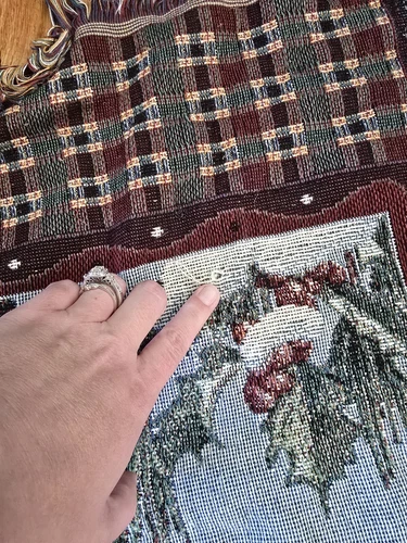 Christmas Cardinal Winter  Woven Tapestry Throw Blanket Mohawk