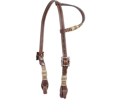 Cashel Slip Ear Headstall w/ Rawhide Trim & Quick Change Bit Ends   Western Tack