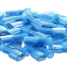 AIRIC 100 Pcs UL Listed Blue Female Spade Connectors for 16-14 AWG Wiring