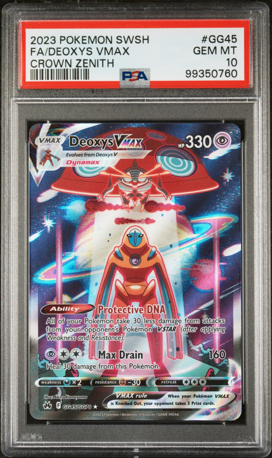 2023 POKEMON SWORD & SHIELD CROWN ZENITH #GG45 FULL ART/DEOXYS VMAX PSA 10