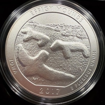 2017 P 5 oz Silver ATB Effigy Mounds National Park W/Box & COA 012510