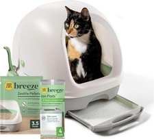 Purina Tidy Cats Breeze Covered Litter Box System Kit Hooded Pellets Pads