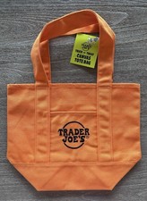 NWT Trader Joe  s Halloween MINI ORANGE Canvas Tote Bag RARE