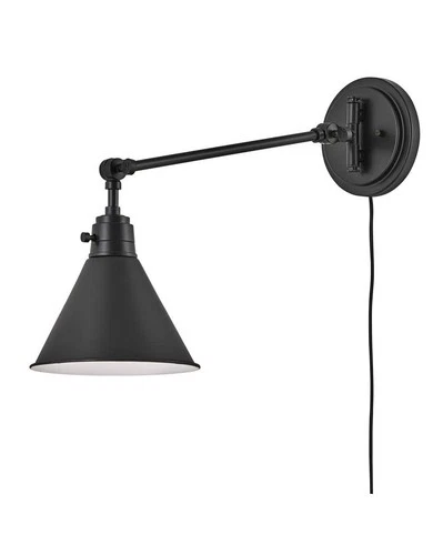 Hinkley Sconce Arti Medium Swing Arm Single Light Sconce 7" Black - Picture 5 of 10