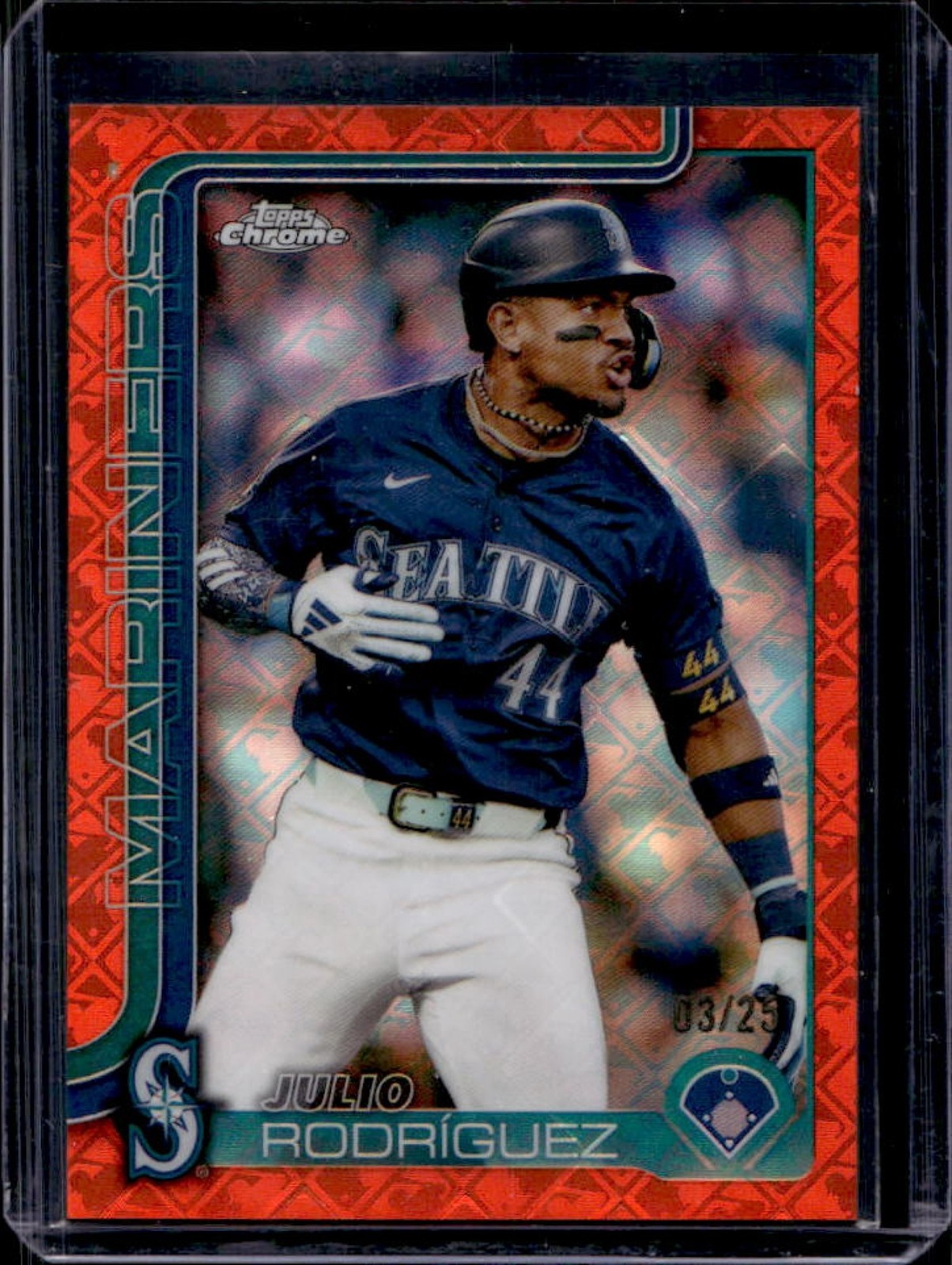 Julio Rodriguez 2025 Topps Chrome #261 Orange Refractor /25 Price