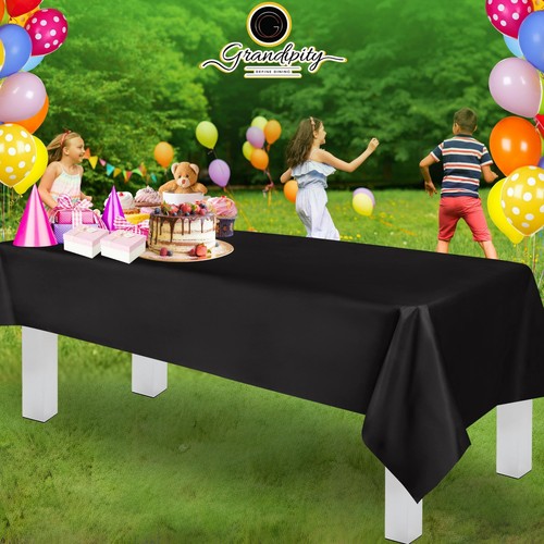 12 Pack Premium Disposable Plastic Tablecloth 54 Inch. x 108 Inch. Decorative... - Picture 6 of 9