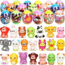 24 Pack Prefilled Easter Eggs with Slow Rising Squishy Toy Inside,Stress Relief