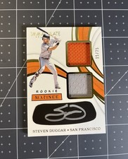 2019 Panini Immaculate Dual Rookie Patch Auto Steven Duggar Eye Black /25 #33 SF