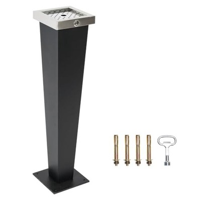 mosegor Standaschenbecher Mülleimer 8,5 L Edelstahl abschließbar 94 cm