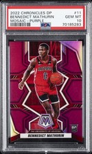 2022 PANINI CHRONICLES DRAFT PICKS MOSAIC PURPLE BENNEDICT MATHURIN 24/49 PSA 10