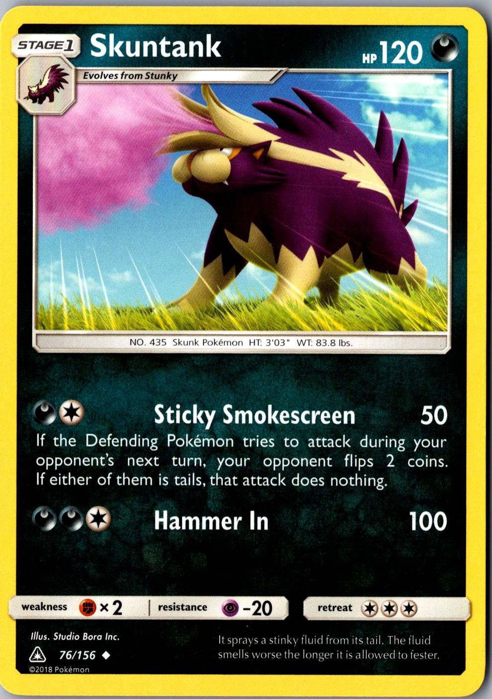 Skuntank 76/156 Uncommon SM Ultra Prism LP Pokemon Card
